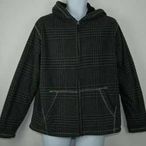 West Marine Crew Plaid Hoody Size Medium Full Zip
